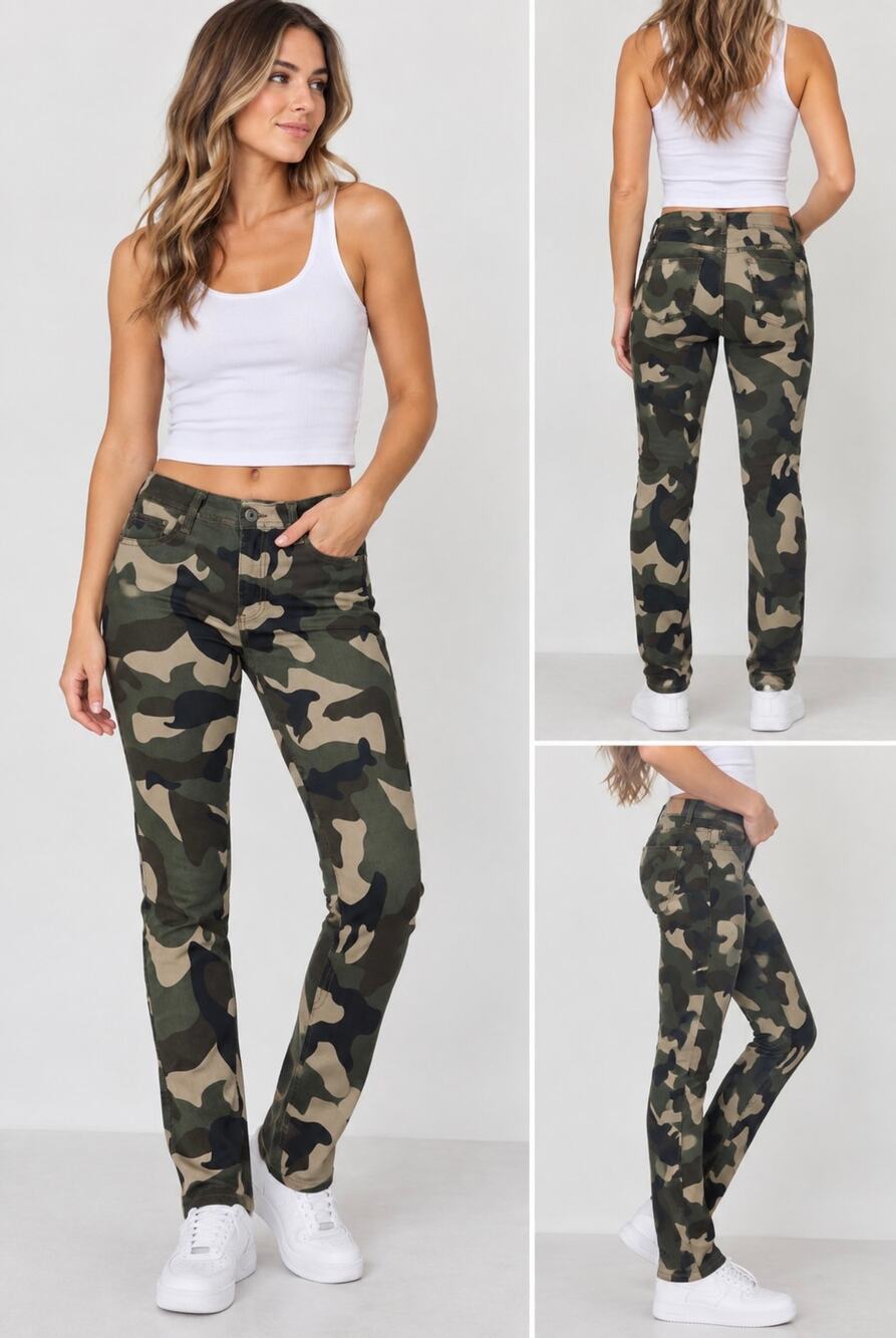 Swank A Posh Women’s Camo Skinny Pants Size XL Camouflage Stretch Y2K